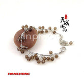 INPHIC-天然水晶 茶水晶4mm圓珠銀鏈手鏈  修身養性